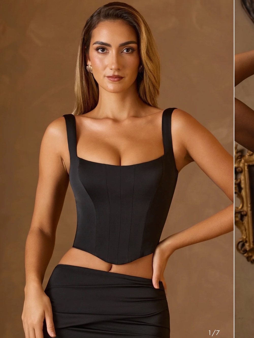 Oh Polly Black Sculpting Corset Tank